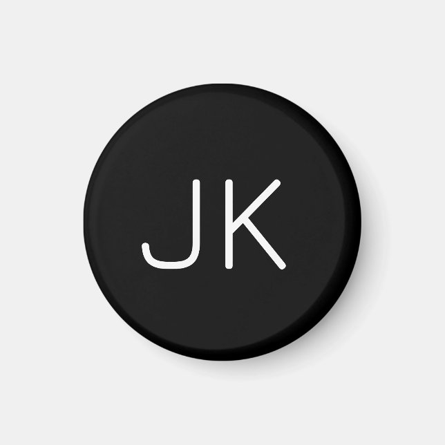 Anpassadets minimalistiska initialer namn magnet (Framsidan)