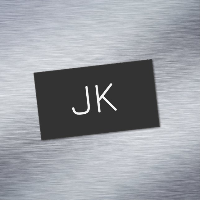 Anpassadets minimalistiska initialer namn magnetiska visitkort (In Situ)