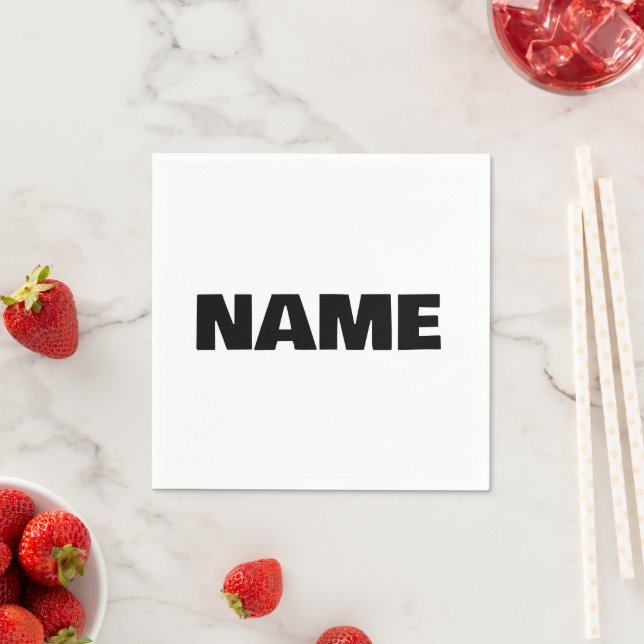 Anpassadets minimalistiska initialer namn pappersservett (Insitu)