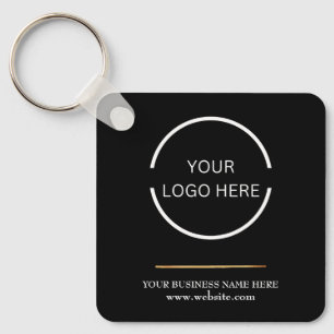Anpassadets minimalistiska Logotyp och QR-kod Nyckelring