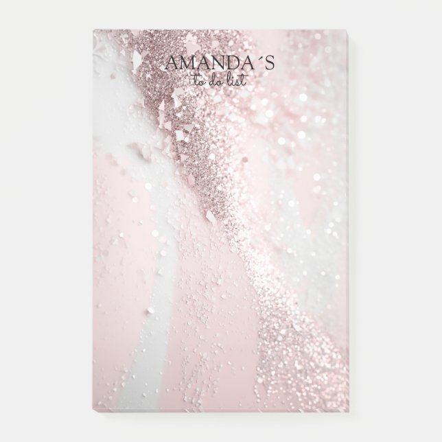 Anpassadets moderna Glitter-anteckningar Post-it Block (Framsida)