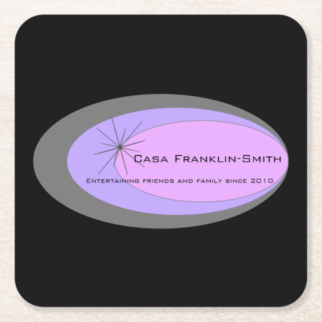 Anpassadets moderna medelårhundrade underlägg papper kvadrat (Framsidan)