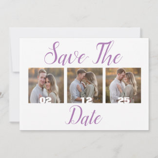 Anpassadets moderna Spara datum med foton Inbjudningar