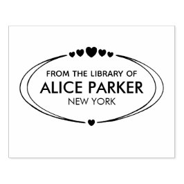 Anpassadets namn och text, från bibliotek stämpel