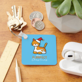 Anpassadets Orange-katt Purrfect-jul Nyckelring