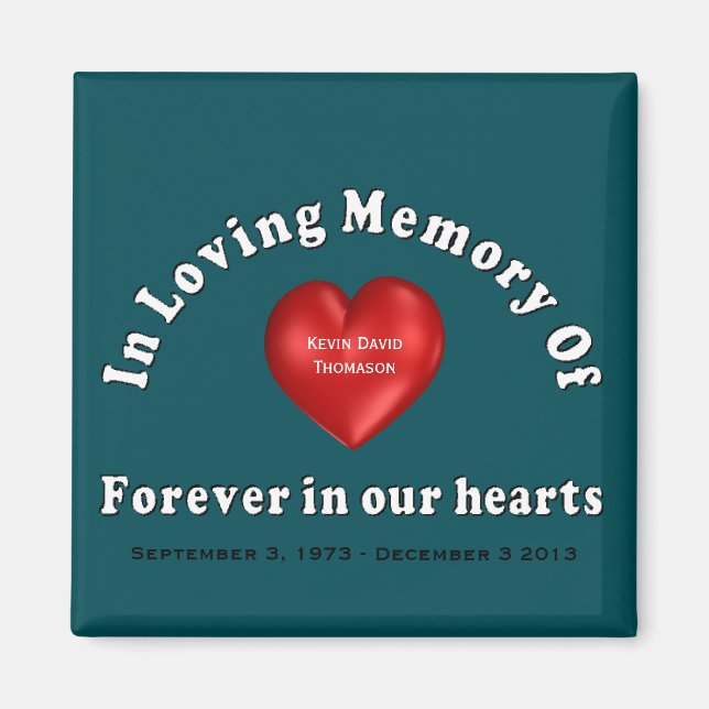 Anpassadets Personlig Memorial Magnet (Framsidan)