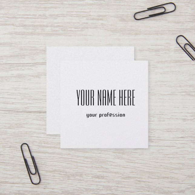 Anpassadets personliga affärskort fyrkantigt visitkort (Fram/Back In Situ)