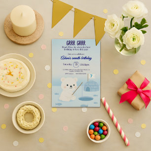Anpassadets Polar Bear Birthday-inbjudan Inbjudningar