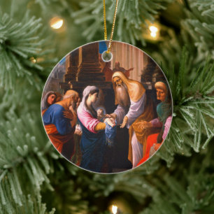 Anpassadets presentation av vår Herre Julgransprydnad Keramik
