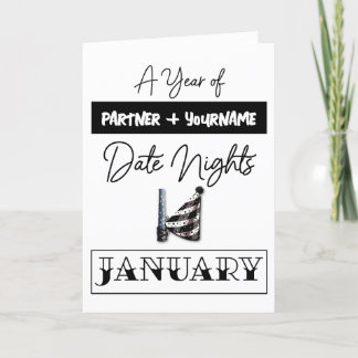 Anpassadets presentkort för en dag i januari tack kort