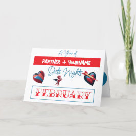 Anpassadets presentkort för en februari-dag-natt tack kort