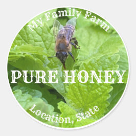 Anpassadets produktetikett runt klistermärke