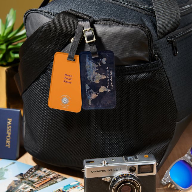 Anpassadets resggage-tagg bagagebricka (Fram & Baksida)