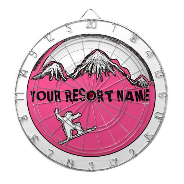 Anpassadets rosa av temat snowboard dart board piltavla (Framsidan)