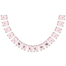 Anpassadets Rosa Bunting Banner - Välkommen