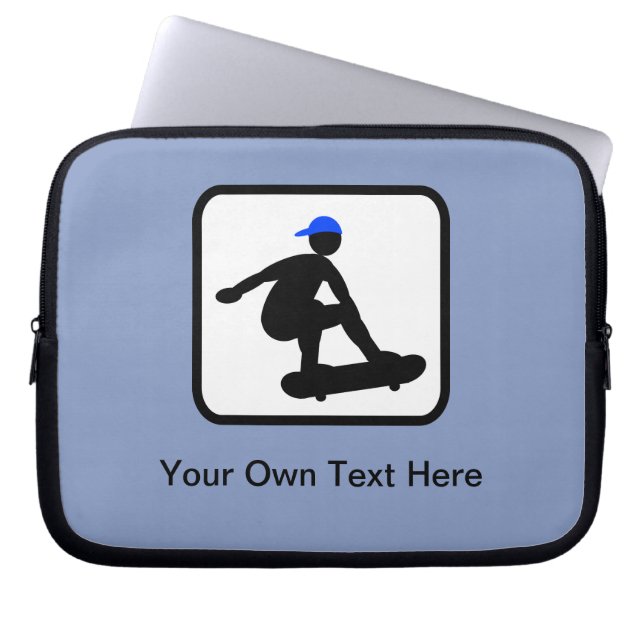 Anpassadets Skater på Skateboard-Logotyp Laptop Sleeve (Framsidan)