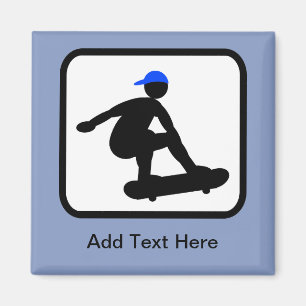 Anpassadets Skater på Skateboard-Logotyp Magnet