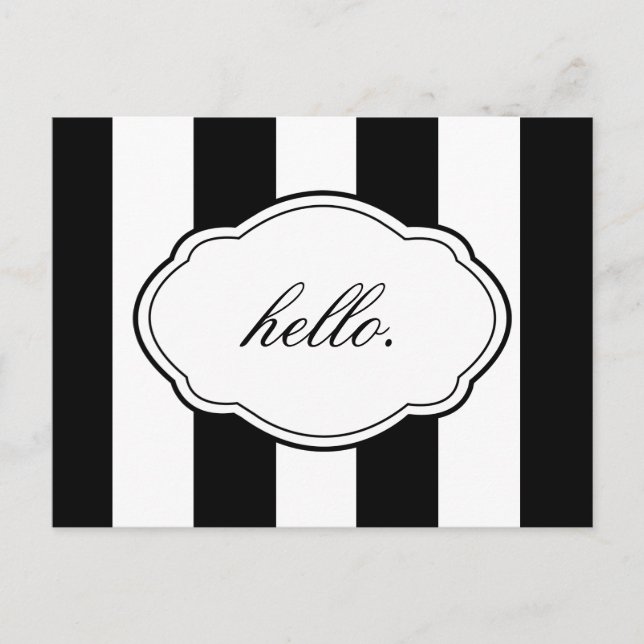 Anpassadets svarta och vita etikett-vykort vykort (Framsida)