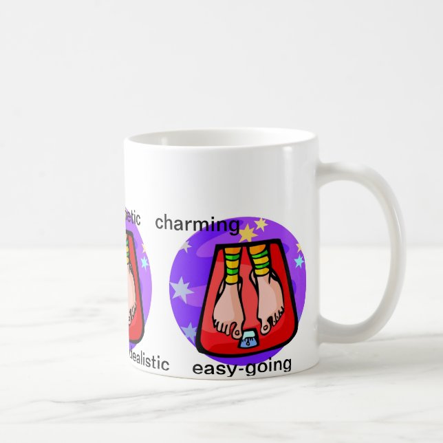 Anpassadets Tecknad Libra-skalor har zodiak Kaffemugg (Höger)