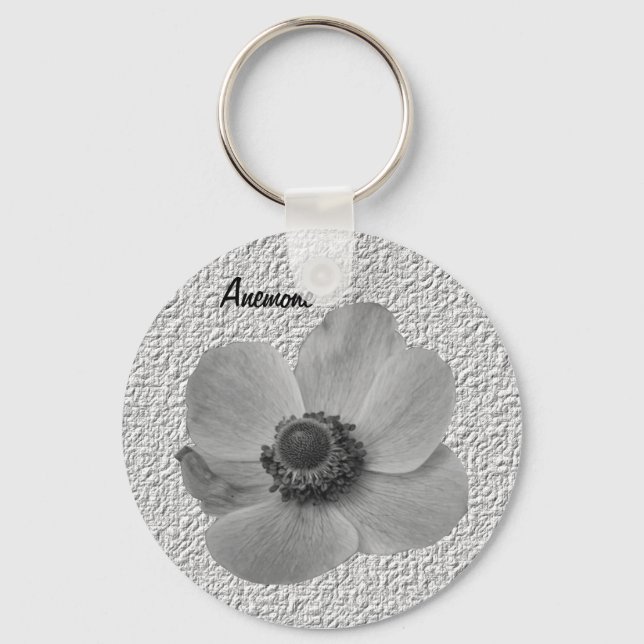 Anpassadets Vintage Anemone-nyckelkedja Nyckelring (Framsida)