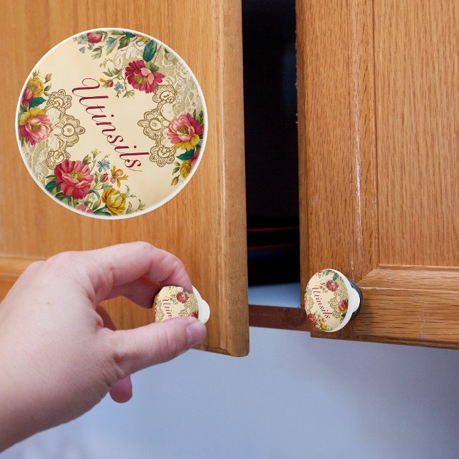 Anpassadets Vintage Flowers och Snöre Knopp (Skapare uppladdad)