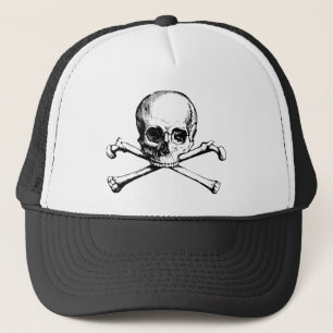 Anpassadets Vintage Skull och korsben Keps