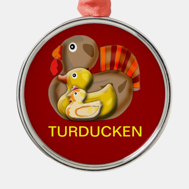 AnpassadeTurducken design Julgransprydnad Metall (Framsidan)