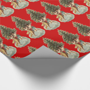 Anpassadevintageänglar & träd presentpapper
