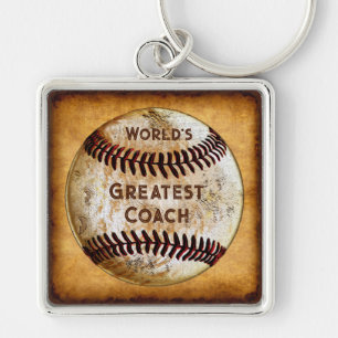 Anpassadevintagebaseboll nyckelring