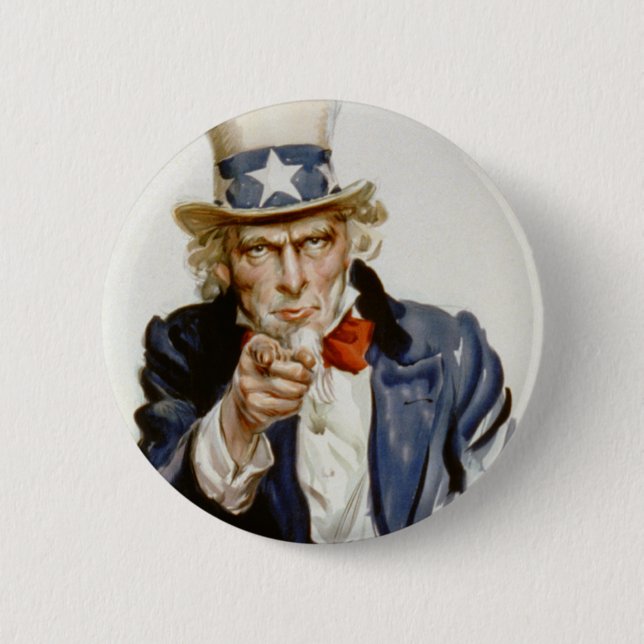 AnpassadevintageUncle Sam Knapp (Framsida)