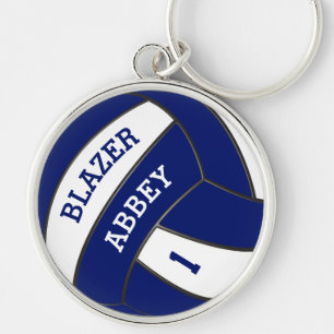 Anpassadevolleyboll Keychains din TEXT, FÄRG Rund Silverfärgad Nyckelring