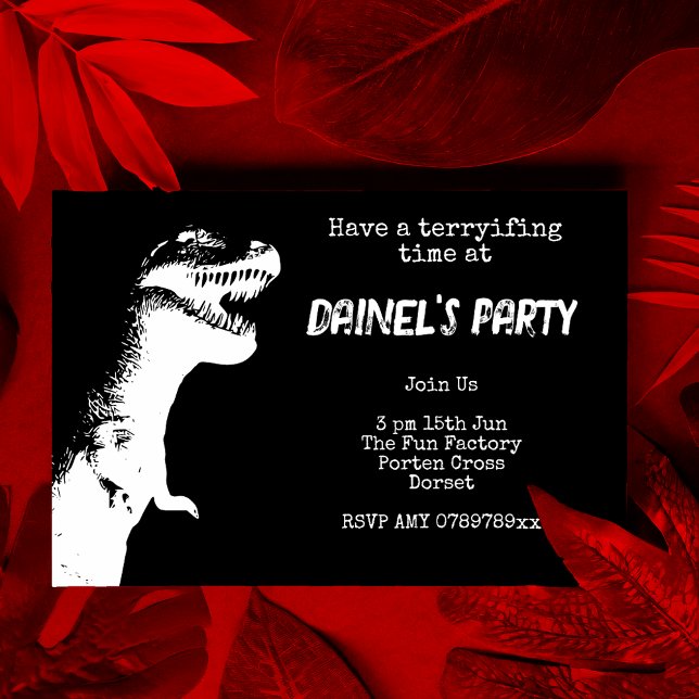 AnpassadT-Rex-Födelsedagsfest Inbjudningar (Skapare uppladdad)