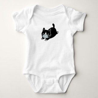 ANPASSANAMN KITTEN WEARING ANSIKTE MASK BABY BODYS T SHIRT