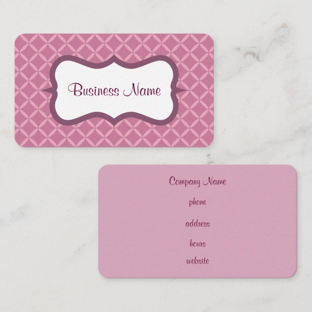 Anpassat Affärskort för Lila Visitkort (Fram/baksida)