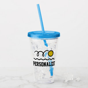 Anpassat akrylglas vattenpolospelare tumbler glas