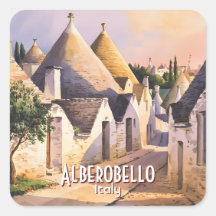 Anpassat Alberobello Trulli Hus Akvarell Resa