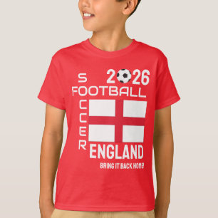 Anpassat år 2026 ENGLAND Världssoccer Fotboll T Shirt