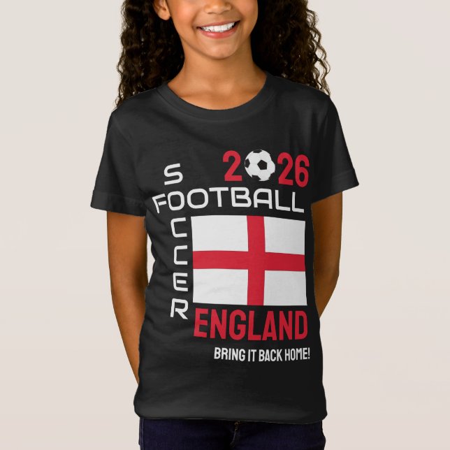 Anpassat år 2026 ENGLAND Världssoccer Fotboll  T Shirt (Framsida)