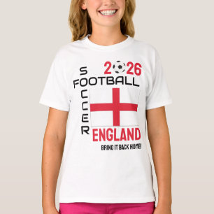 Anpassat år 2026 ENGLAND Världssoccer Fotboll T Shirt