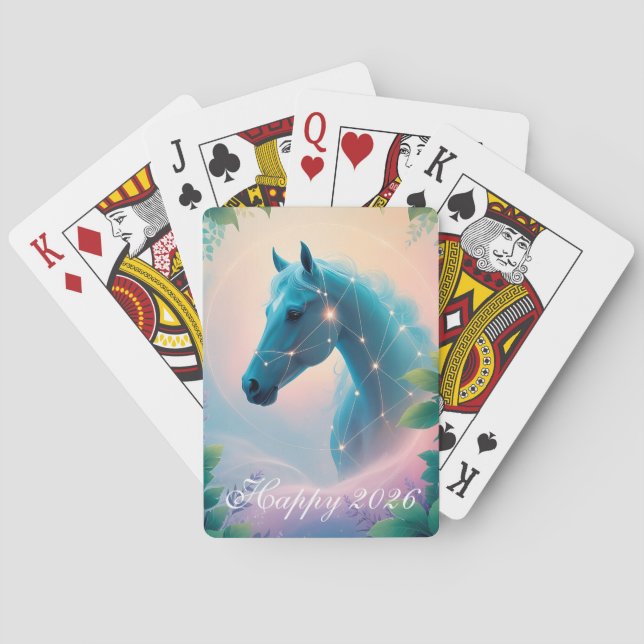 Anpassat år för hästen 2026 casinokort (Baksidan)