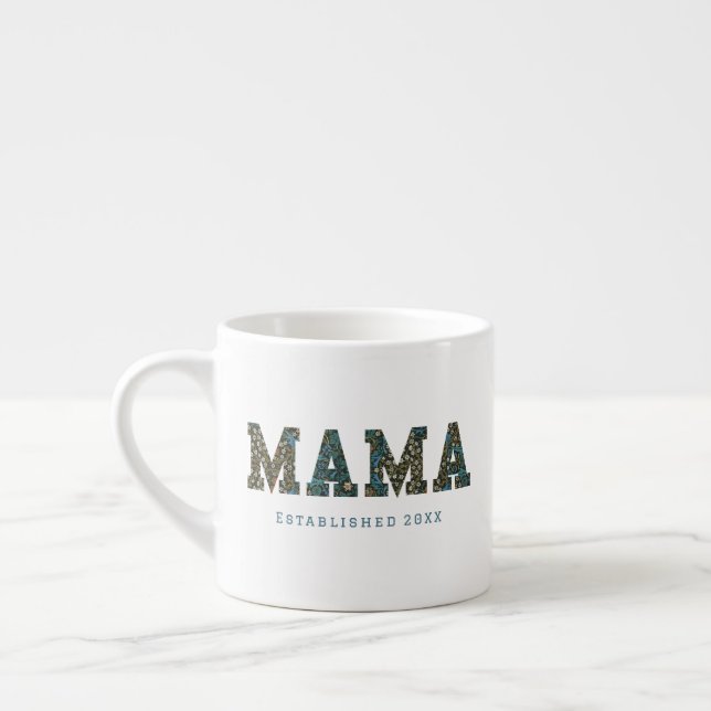 Anpassat år - trendig blommigt Coffee Mugg Espressomugg (Vänster)