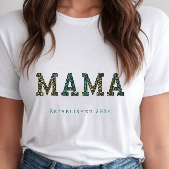 Anpassat år - trendigets blommigt t shirt (MAMA t-shirt, customizable year. 
#generativecontent)