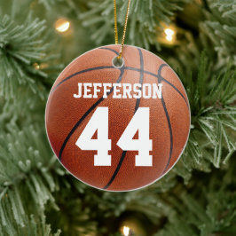 Anpassat Basketbollsportnummer, Namn Julgransprydnad Keramik