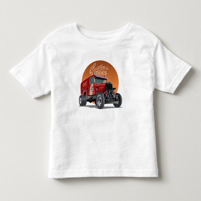 Anpassat bilkoncept för retrobil i tävling t shirt (Framsida)
