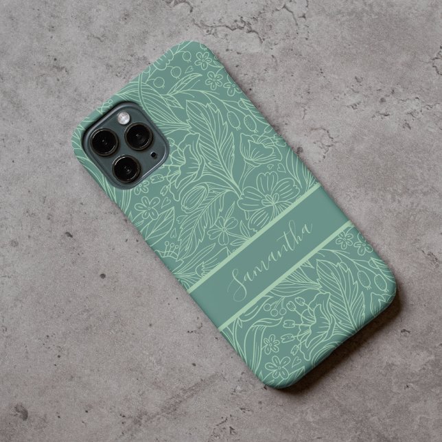 Anpassat blommönster Tuff iPhone-fodral för kvinno (Cute Floral Pattern Tough Case – Birthday or Graduation Gift for Her, Mom, Grandma, Aunt or Friends)