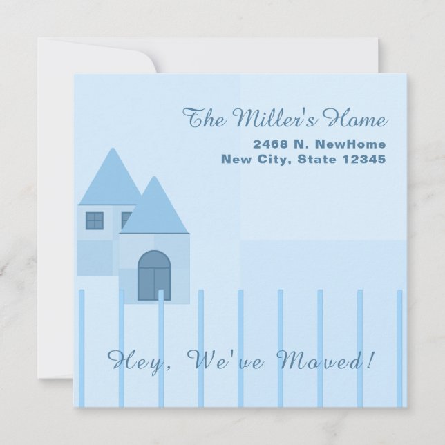 Anpassat Blue Fenced Home Houseworldunder Party Meddelande (Framsida)