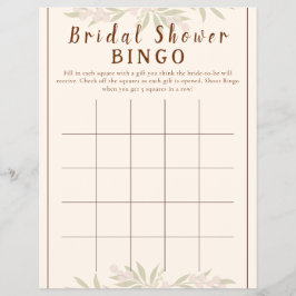 Anpassat Boho blommigt bröllops shower Bingo-spel Reklamblad