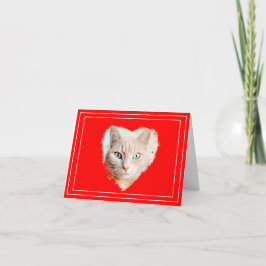 Anpassat Cat Red Valentine Day Card Kort