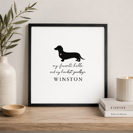 Anpassat Dachshund-minnesmärke | Minimalistisk hun Poster