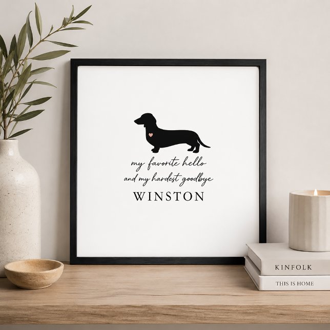 Anpassat Dachshund-minnesmärke | Minimalistisk hun Poster (Skapare uppladdad)